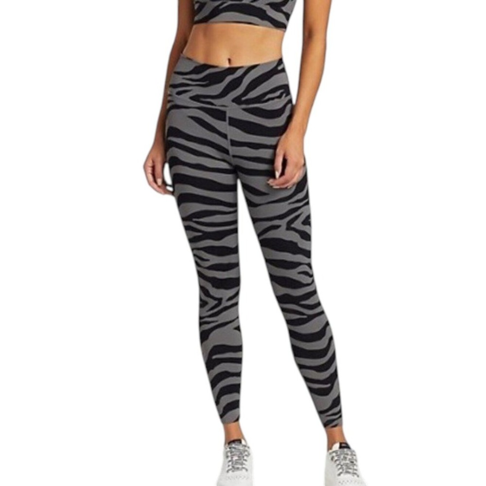 Varley High Rise Zebra Print Leggings Womens S Grey Black Animal Athletic Yoga
